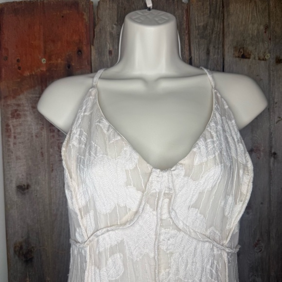 ASOS Just Me Satin Jacquard Maxi Dress in Cream Large - Picture 6 of 16